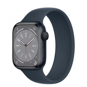 Apple Watch Series 8 // 41мм GPS // Корпус из алюминия цвета "темная ночь", монобраслет цвета "синий шторм"