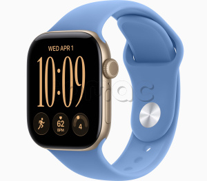Купить Apple Watch Series 12 // 42мм GPS // Корпус из алюминия золотого цвета, спортивный ремешок голубого цвета