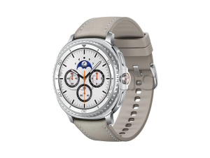 Samsung Galaxy Watch8 Classic (46 мм) Wifi+LTE, Белый, Гибридный ремешок серо-коричневого цвета