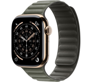 Apple Watch Series 11 // 42мм GPS+Cellular // Корпус из титана золотого цвета, браслет цвета "серый шалфей", с магнитной застежкой