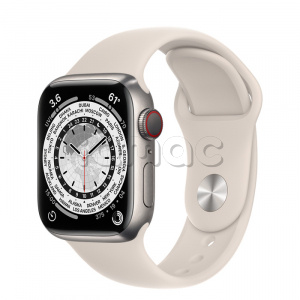 Купить Apple Watch Series 7 // 41мм GPS + Cellular // Корпус из титана, спортивный ремешок цвета «сияющая звезда»
