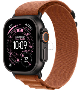 Купить Apple Watch Ultra 3 (2025) // 49мм GPS+Cellular // Корпус из черного титана, ремешок Alpine Loop терракотового цвета
