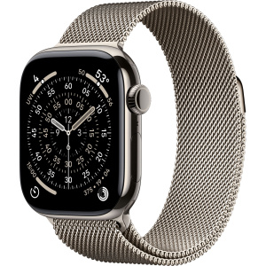 Apple Watch Series 11 // 46мм GPS+Cellular // Корпус из титана натурального цвета, миланский сетчатый браслет натурального цвета