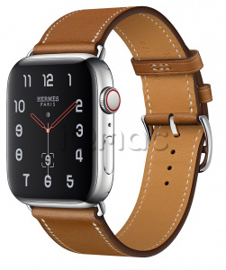 Купить Apple Watch Series 4 Hermès // 40мм GPS + Cellular // Корпус из  нержавеющей стали, ремешок Single Tour из кожи цвета Fauve Barenia