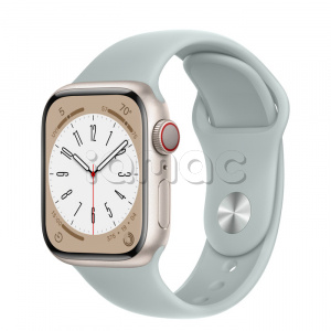 Купить Apple Watch Series 8 // 41мм GPS + Cellular // Корпус из алюминия цвета "сияющая звезда", спортивный ремешок цвета "суккулент"
