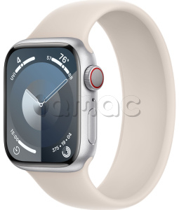 Купить Apple Watch Series 9 // 45мм GPS+Cellular // Корпус из алюминия серебристого цвета, монобраслет цвета "сияющая звезда"