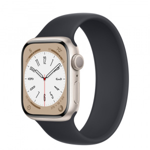 Apple Watch Series 8 // 41мм GPS // Корпус из алюминия цвета "сияющая звезда", монобраслет цвета "темная ночь"