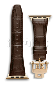 Ремешок Golden Concept для Apple Watch, Leather (Brown/Gold)