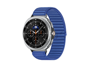 Samsung Galaxy Watch8 Classic (46 мм) Wifi+LTE, Черный, Текстильный ремешок синего цвета