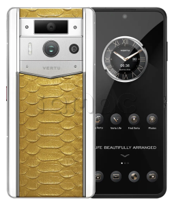 Телефон Vertu METAVERTU 2 Max, The Fortune Serpent Edition, белый корпус, Python Skin (Golden/Золотой)