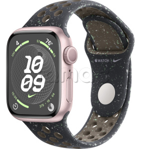 Купить Apple Watch Series 9 // 41мм GPS // Корпус из алюминия розового цвета, спортивный ремешок Nike цвета "полуночное небо"