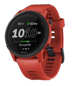 Купить Беговые умные часы Garmin Forerunner 745 (44mm), корпус и силиконовый ремешок цвета "Magma Red"