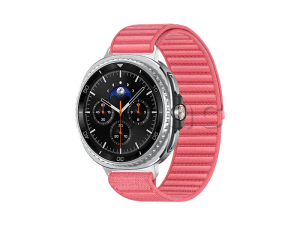 Samsung Galaxy Watch8 Classic (46 мм) Wifi+LTE, Черный, Текстильный ремешок розового цвета