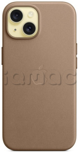 FineWoven чехол MagSafe для iPhone 15 Plus, серо-коричневый цвет