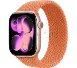 Купить Apple Watch Series 11 // 42мм GPS // Корпус из алюминия цвета "розовое золото", плетеный монобраслет цвета "куркума"