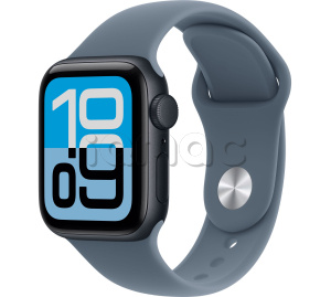 Купить Apple Watch SE 3 // 40мм GPS // Корпус из алюминия цвета "полуночный", спортивный ремешок цвета "якорный синий" (2025)