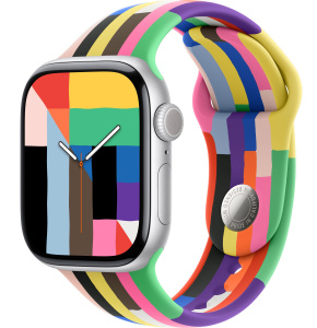 Apple Watch Series 11 // 46мм GPS // Корпус из алюминия серебристого цвета, спортивный ремешок цвета Pride Edition