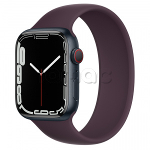Купить Apple Watch Series 7 // 45мм GPS + Cellular // Корпус из алюминия цвета «тёмная ночь», монобраслет цвета «тёмная вишня»
