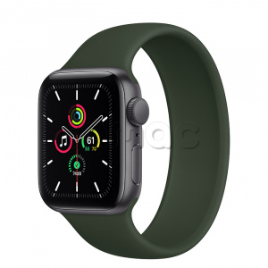 Купить Apple Watch SE // 40мм GPS // Корпус из алюминия цвета «серый космос», монобраслет цвета «Кипрский зелёный» (2020)