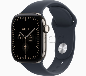 Купить Apple Watch Series 12 // 42мм GPS+Cellular // Корпус из титана натурального цвета, спортивный ремешок синего цвета