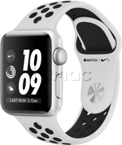 Купить Apple Watch Series 3 Nike+ // 42мм GPS // Корпус из серебристого алюминия, спортивный ремешок Nike цвета «чистая платина/чёрный» (MQL32)
