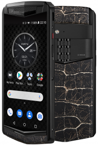 Vertu Aster P Gothic YG Pure Jet Cracked Lava Alligator