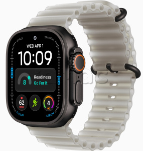 Купить Apple Watch Ultra 4 (2026) // 49мм GPS+Cellular // Корпус из черного титана, ремешок Ocean Band прозрачно-серого цвета