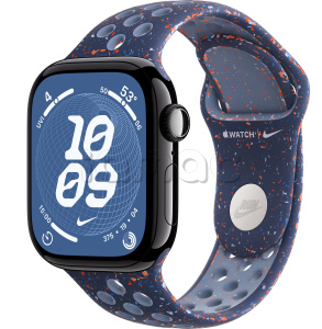 Купить Apple Watch Series 11 // 46мм GPS // Черный глянцевый корпус из алюминия, спортивный ремешок Nike цвета "синяя лента"