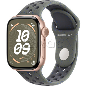 Купить Apple Watch Series 10 // 42мм GPS (Custom) Корпус из алюминия цвета "розовое золото", спортивный ремешок Nike цвета "Карго хаки"