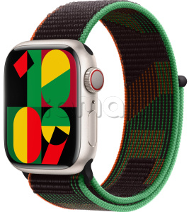 Купить Apple Watch Series 9 // 45мм GPS+Cellular // Корпус из алюминия цвета "сияющая звезда", спортивный браслет цвета Black Unity