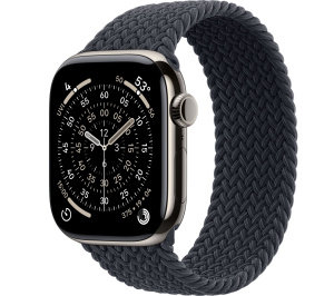 Apple Watch Series 11 // 42мм GPS+Cellular // Корпус из титана нейтрального цвета, плетеный монобраслет цвета "полуночный"