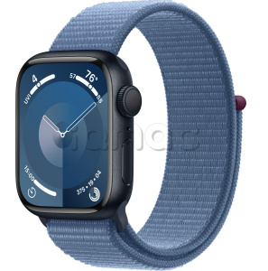 Купить Apple Watch Series 9 // 41мм GPS // Корпус из алюминия цвета "темная ночь", спортивный браслет цвета "синяя зима"