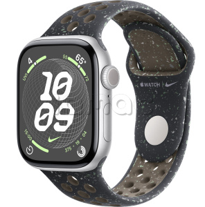 Купить Apple Watch Series 10 // 42мм GPS (Custom) Корпус из алюминия серебристого цвета, спортивный ремешок Nike цвета "Полуночное небо"