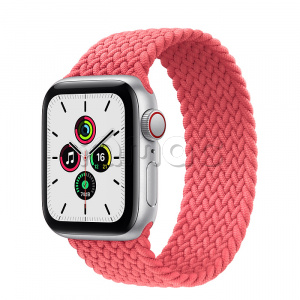 Купить Apple Watch SE // 40мм GPS + Cellular // Корпус из алюминия серебристого цвета, плетёный монобраслет цвета «Розовый пунш» (2020)