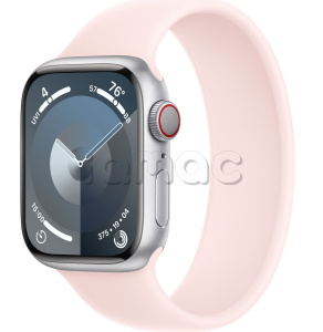 Купить Apple Watch Series 9 // 41мм GPS+Cellular // Корпус из алюминия серебристого цвета, монобраслет светло-розового цвета