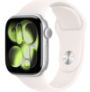 Apple Watch Series 11 // 46мм GPS // Корпус из алюминия серебристого цвета, спортивный ремешок цвета "светлые румяна"