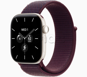 Купить Apple Watch Series 12 // 42мм GPS+Cellular // Корпус из керамики жемчужно-белого цвета, спортивный браслет бордового цвета