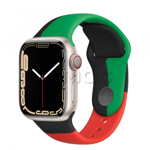 Купить Apple Watch Series 7 // 41мм GPS + Cellular // Корпус из алюминия цвета «сияющая звезда», спортивный ремешок цвета «Black Unity»