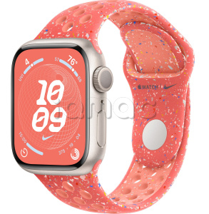 Купить Apple Watch Series 9 // 41мм GPS // Корпус из алюминия цвета "сияющая звезда", спортивный ремешок Nike цвета "волшебный уголек"