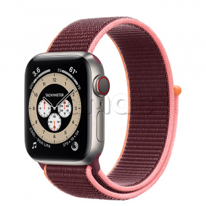 Купить Apple Watch Series 6 // 40мм GPS + Cellular // Корпус из титана, спортивный браслет сливового цвета