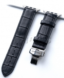 Ремешок для Apple Watch из натуральной кожи крокодила Jumo Crocostrap + Steel