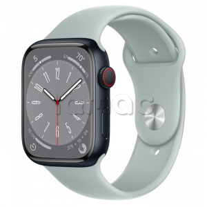 Купить Apple Watch Series 8 // 45мм GPS + Cellular // Корпус из алюминия цвета "темная ночь", спортивный ремешок цвета "суккулент"
