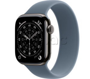 Купить Apple Watch Series 11 // 42мм GPS+Cellular // Корпус из титана сланцевого цвета, монобраслет цвета "якорный синий"