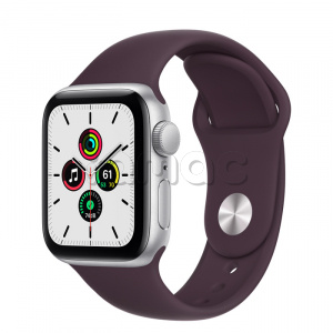 Купить Apple Watch SE // 40мм GPS // Корпус из алюминия серебристого цвета, спортивный ремешок цвета «Тёмная вишня»