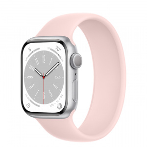 Silver apple watch with pink strap hot sale