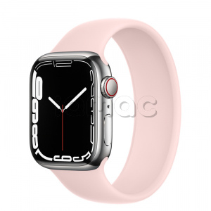 Купить Apple Watch Series 7 // 41мм GPS + Cellular // Корпус из нержавеющей стали серебристого цвета, монобраслет цвета «розовый мел»