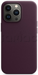 Кожаный чехол MagSafe для iPhone 13 Pro Max, цвет «тёмная вишня»