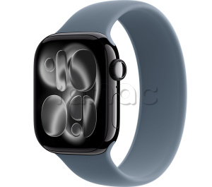 Купить Apple Watch Series 11 // 42мм GPS // Черный глянцевый корпус из алюминия, монобраслет цвета "якорный синий"