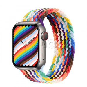 Купить Apple Watch Series 7 // 41мм GPS + Cellular // Корпус из титана, плетёный монобраслет радужного цвета