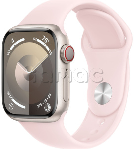 Купить Apple Watch Series 9 // 45мм GPS+Cellular // Корпус из алюминия цвета "сияющая звезда", спортивный ремешок светло-розового цвета